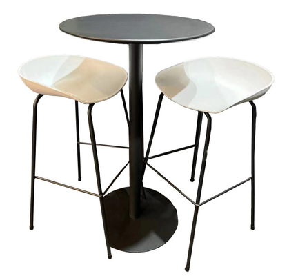 Stahl- Bar-Restaurant-hohe Tabelle und Plastik-Seat sitzt 3 eingestellten Stücken vor