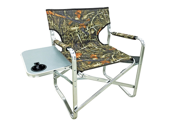 PET beschichtete Gewebe-kampierenden faltbaren Stuhl mit Tabellen-Becherhalter-Seiten-Taschen-flachem Rohr