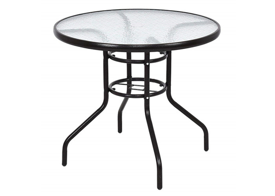 Starker Rahmen-ausgeglichener Glasgartentisch, runde ausgeglichene Glaspatio-Tabelle