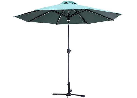 300x245cm 8 Rib Straight Pole Parasol Garden Regenschirm mit Bluetooth-Lautsprecher