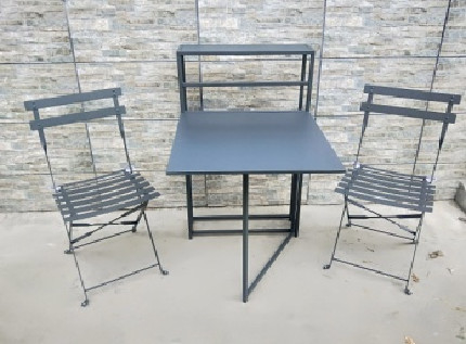Tabellen-und Stuhl-Blumen-Stand-Satz des Vierkantstahl-60cm im Freien