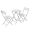 Voller Garten-Stahlklapptisch und Stühle im Freien, die Satz H73cm speisen