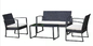 Person Garten-Stahl- Plastik- Weiden-Sofa Coffe Table Set Fors 4