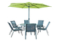 Patio-Tabelle und Stühle Soem-ODM im Freien mit dem Regenschirm umweltfreundlich
