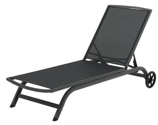 Breathable Sun Aluminium-Sun Ruhesessel KD Bett Textilene mit Rädern