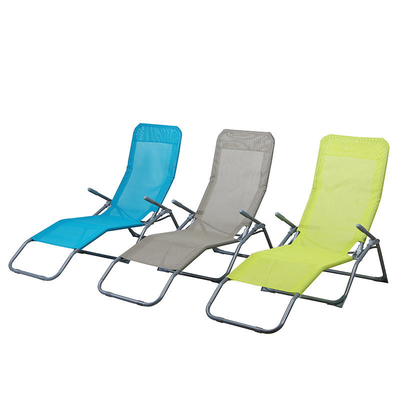 Faltbarer Sun-Ruhesessel im Freien 1 x 1 Stahlschaukelstuhl Textilene